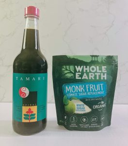 Tamari and monk fruit sweetener for keto teriyaki sauce