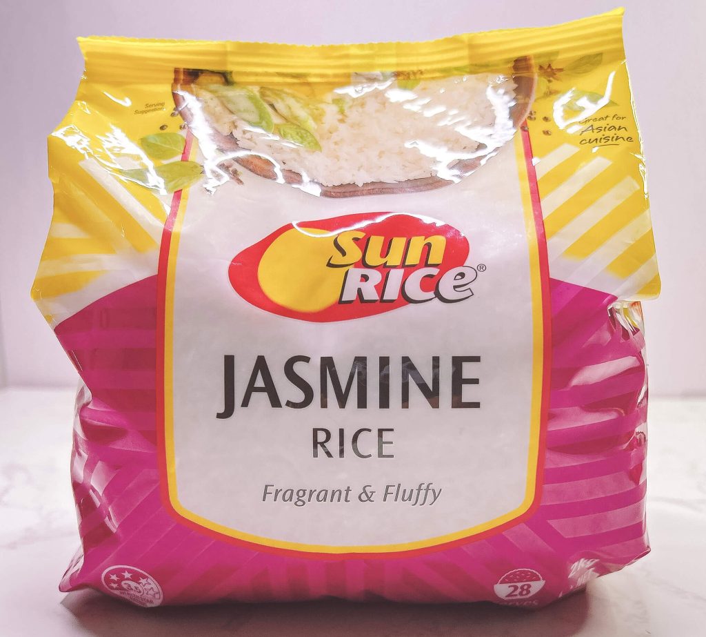 jasmine rice package used for testing white rice cooking methods