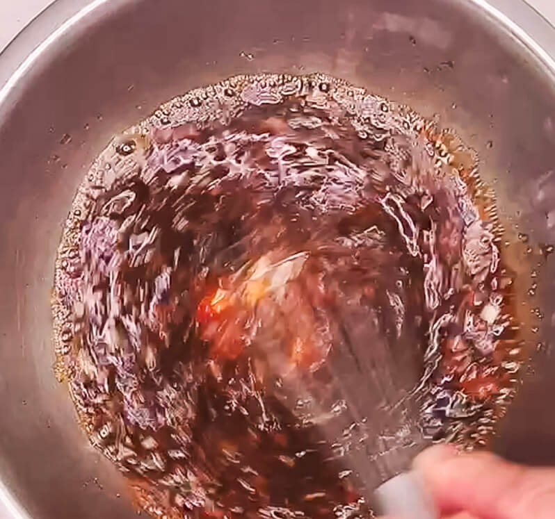 Mixing Japanese onion dressing ingredients before adding oil for brown rice salad